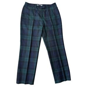 Tommy Hilfiger Green Tartan Plaid Wool Trousers Pants Slacks Vintage Size 14